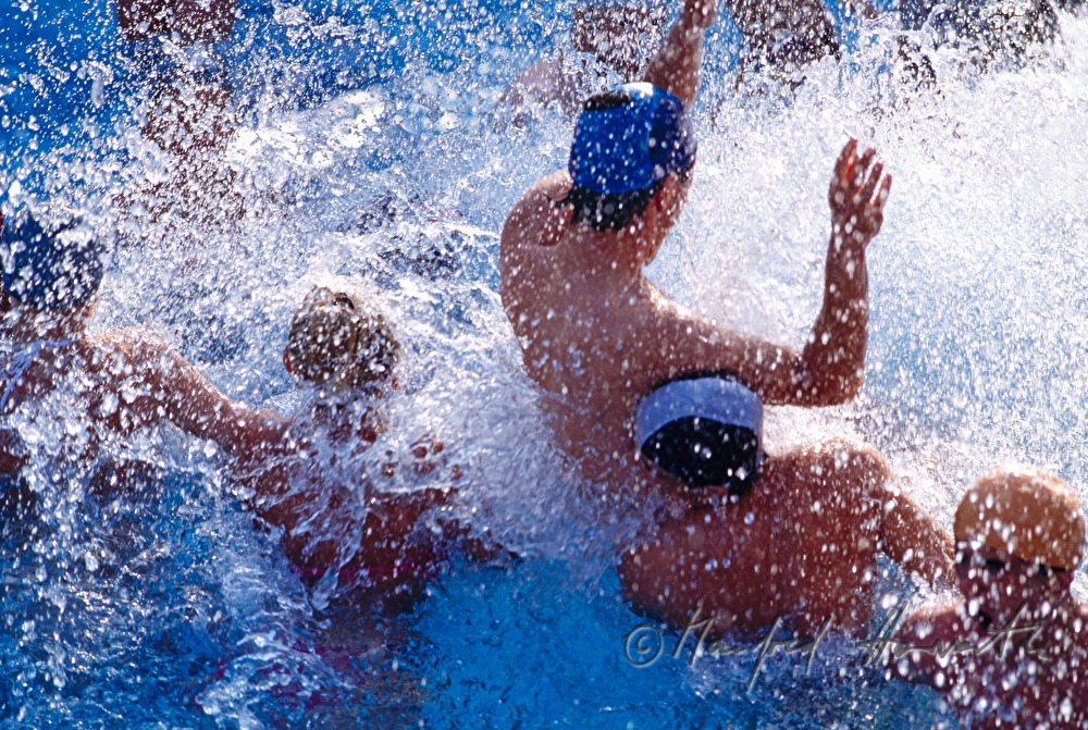 Jugenstil-Wellenbad und Schwimmer