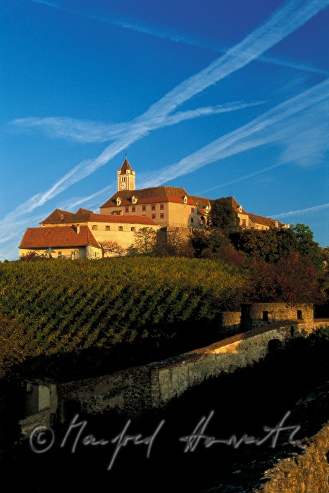Riegersburg auf dem Basaltberg, Bildstock und Maisfeld