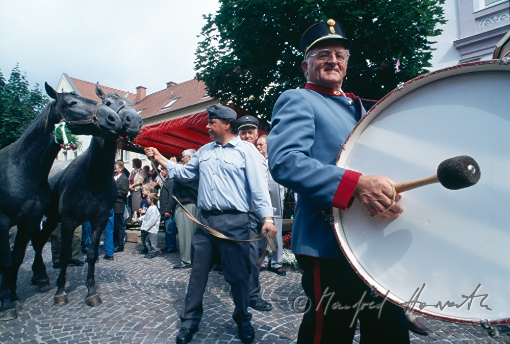 Almabtrieb, feierlicher Empfang in Kainach