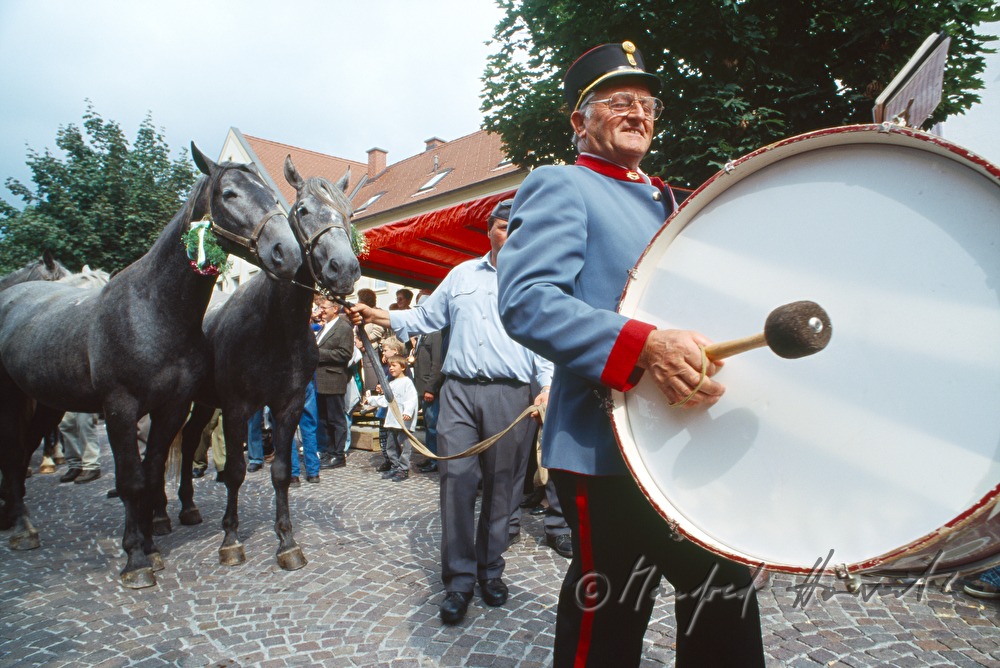 Almabtrieb, feierlicher Empfang in Kainach