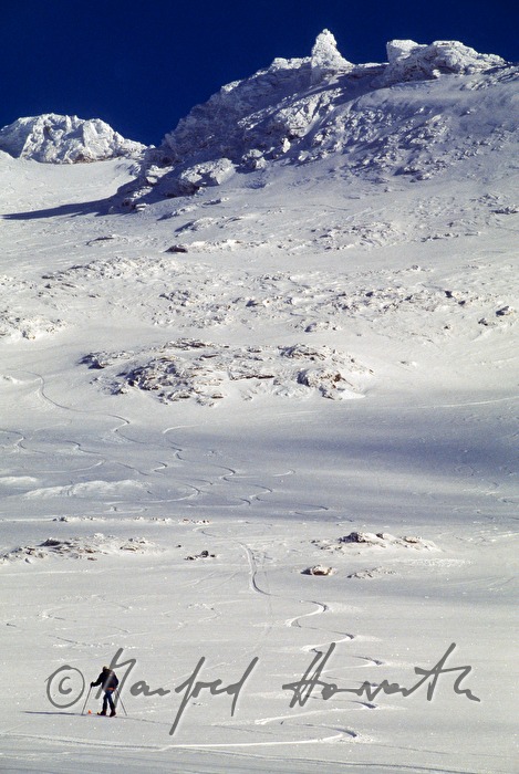 Mölltaler Gletscher, Skibergsteiger am Wurtenkees