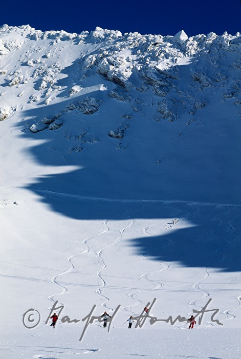 Mölltaler Gletscher, Skifahrer am Wurtenkees