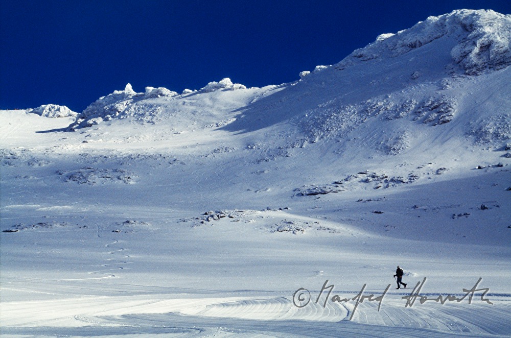 Mölltaler Gletscher, Skibergsteiger am Wurtenkees am Schareck