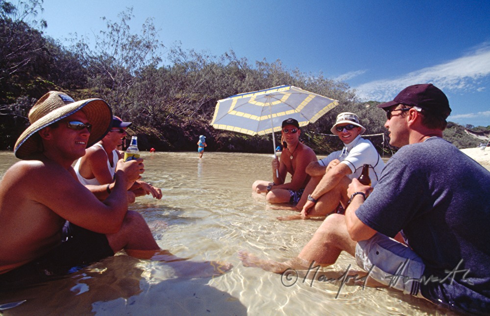 Badende am Strand