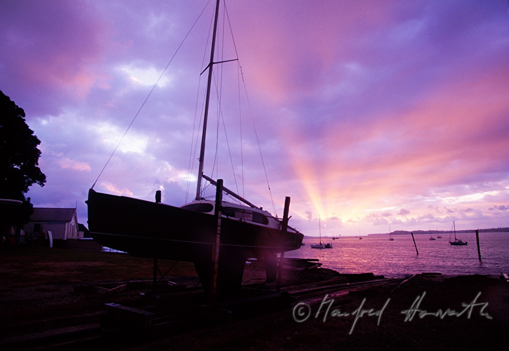 Boote am Strand von Devonport