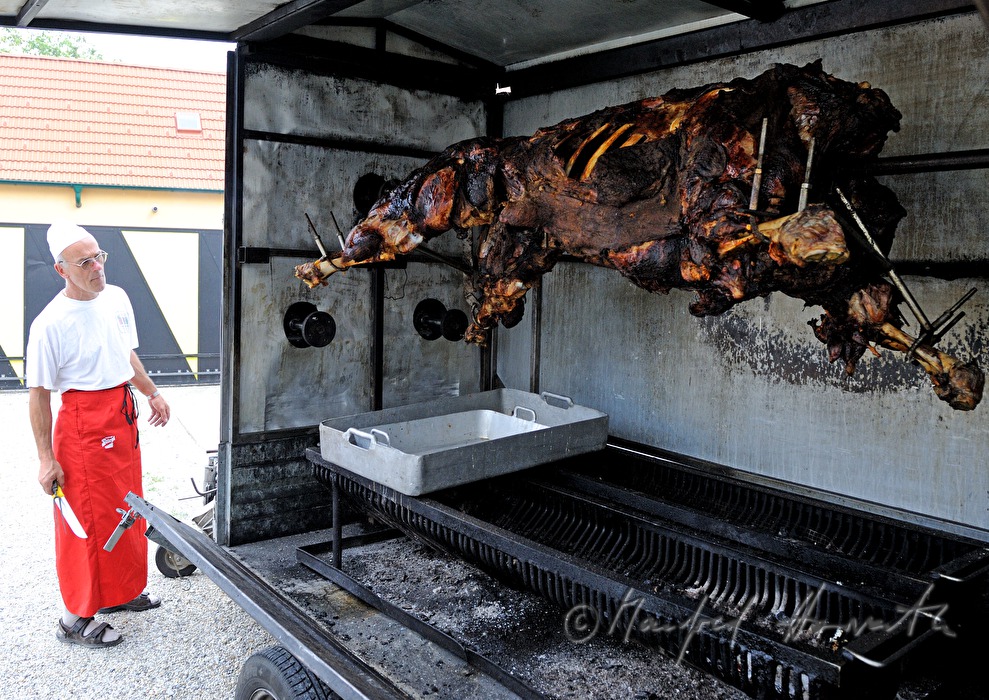 Ochsen-Grill beim Hoffest im Gut Purbach
