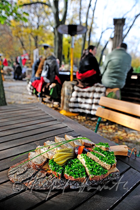 Gartenbar mit Gästen