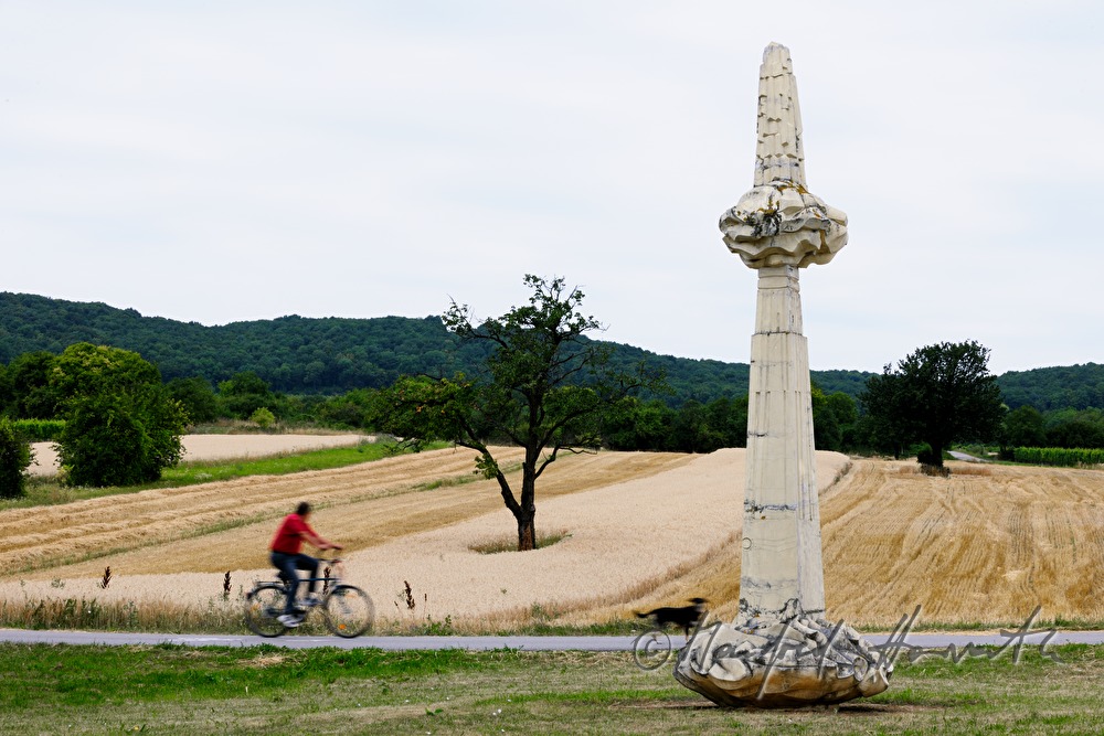 Radfahrer und Skulptur von Wander Bertoni