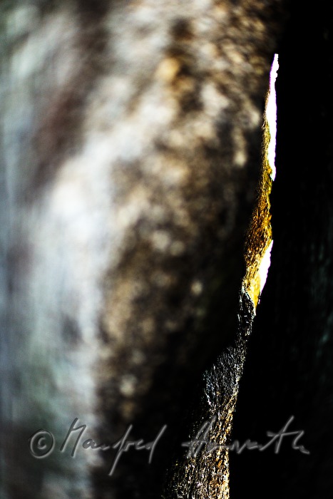 Bucklwehluck`n des Blasensteines (Spalte im Granit-Findling)