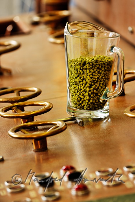 Hopfen steht bereit für die Zugabe in die Würzpfanne