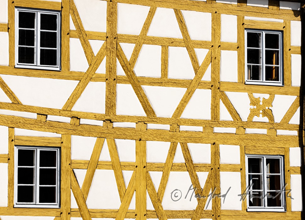 Fassade des Alten Rathaus im Fachwerksbau