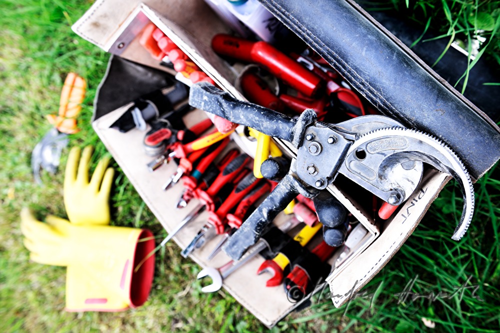 Werkzeugkoffer der Elektrikerin