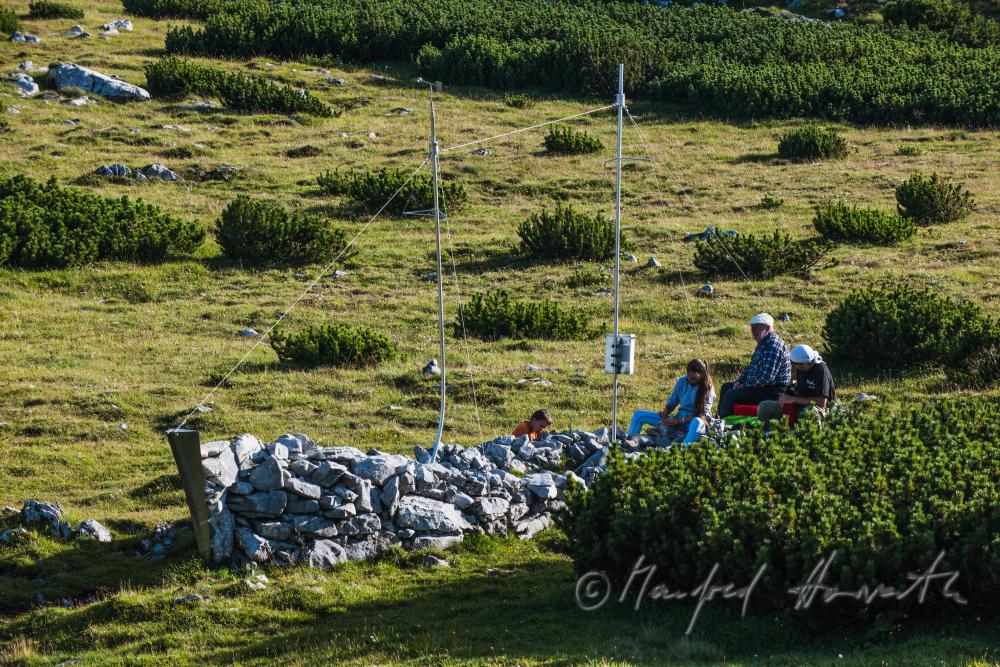 Wanderer rasten beim 